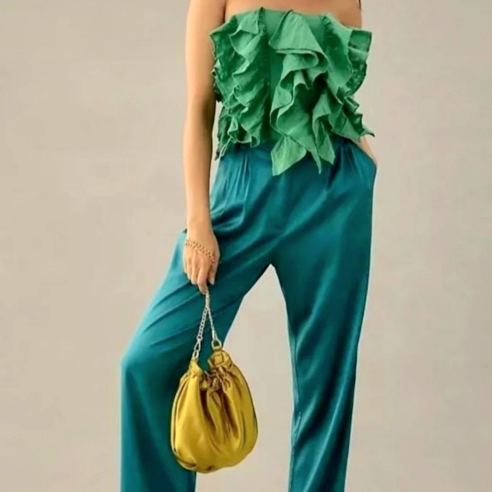 By Anthropologie Strapless Ruffle Top - NWT